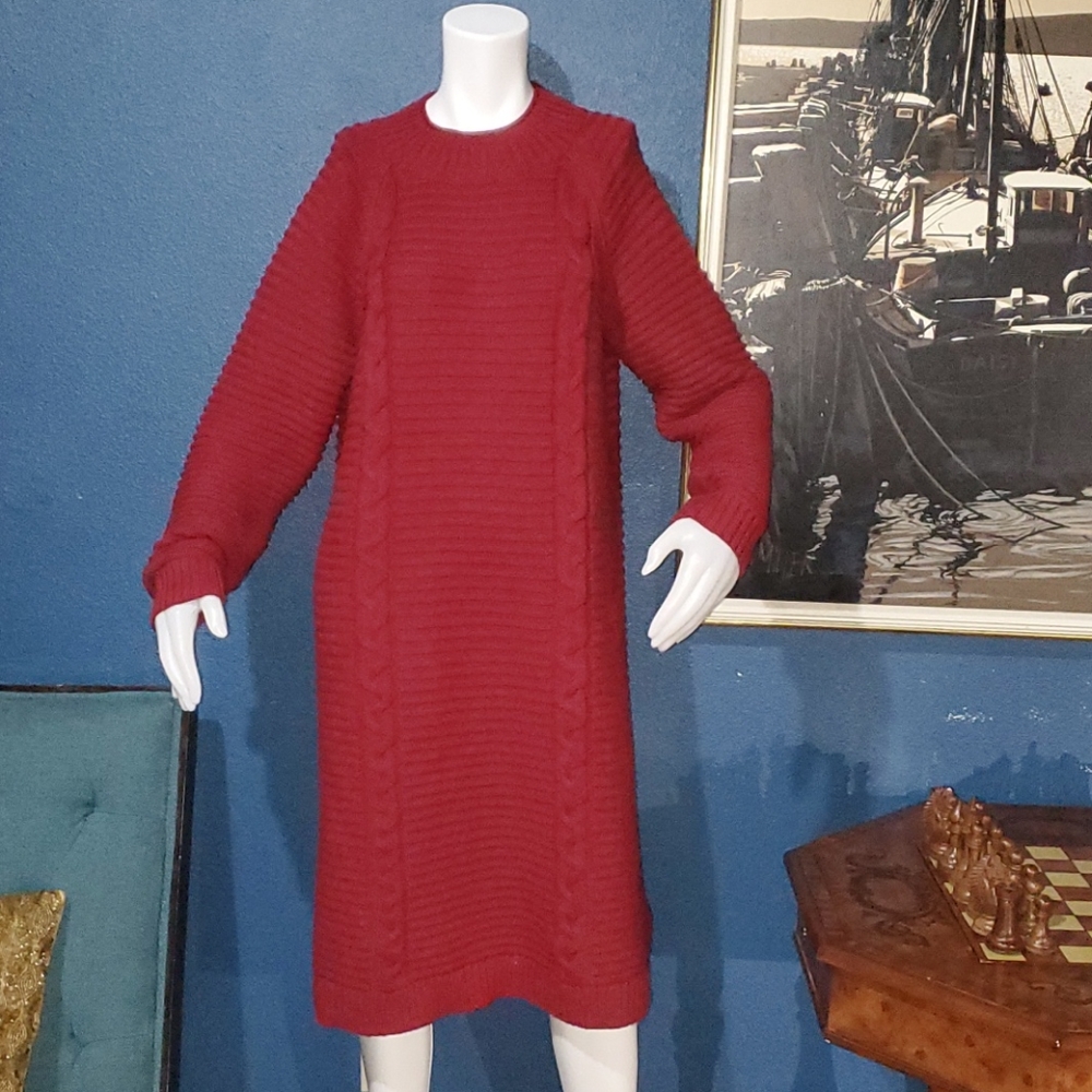 Cable-Knit Sweater Dress